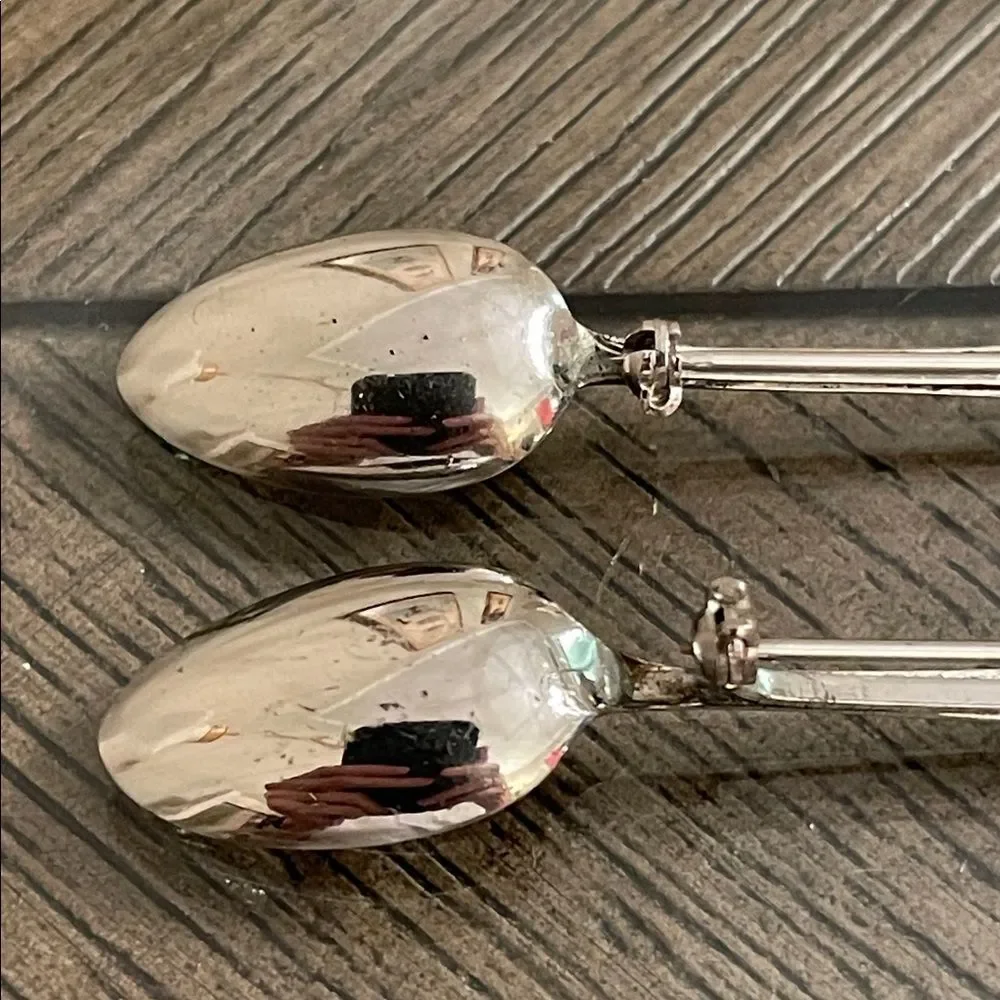 2 Vintage Silver Tone Spoon Brooch Pin 2.5